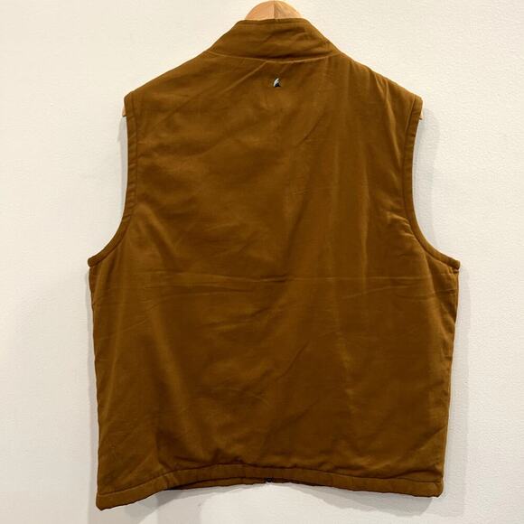 Tailor Vintage Pure Tec Red Buffalo Plaid Lined Vest Jacket Mens L Bronze Brown - Picture 2 of 4